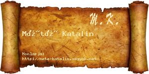 Máté Katalin névjegykártya